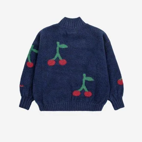 Knitted sweater Bobo Cherry all over Navy Blue - Bobo Choses