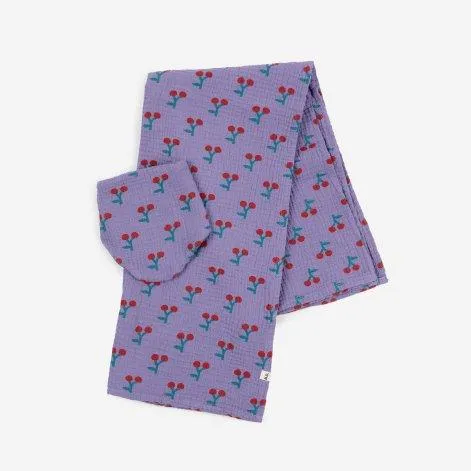 Muslin scarf Cherry All Over Purple - Bobo Choses