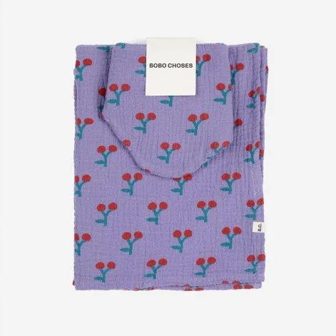 Foulard en mousseline Cherry All Over Purple - Bobo Choses