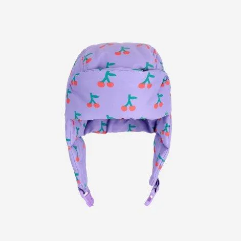 Baby cap Chapka Cherry all over Purple - Bobo Choses