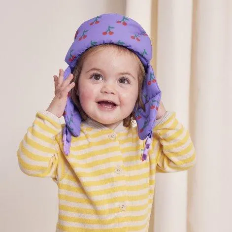 Baby cap Chapka Cherry all over Purple - Bobo Choses