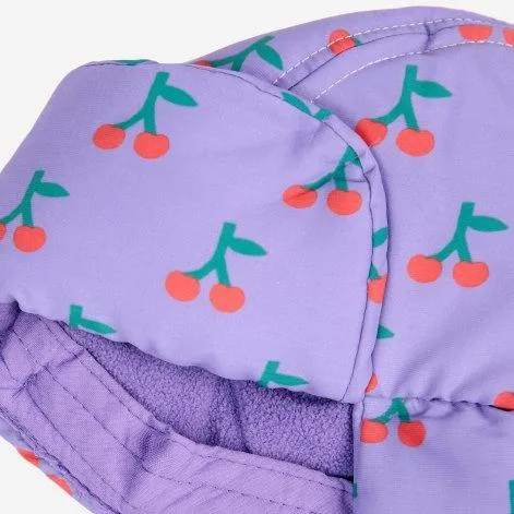 Baby cap Chapka Cherry all over Purple - Bobo Choses