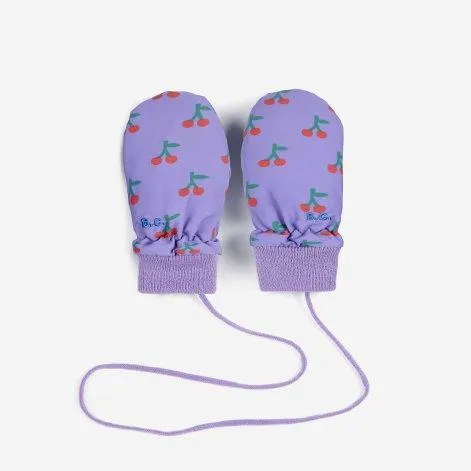 Baby mittens Cherry all over Purple - Bobo Choses