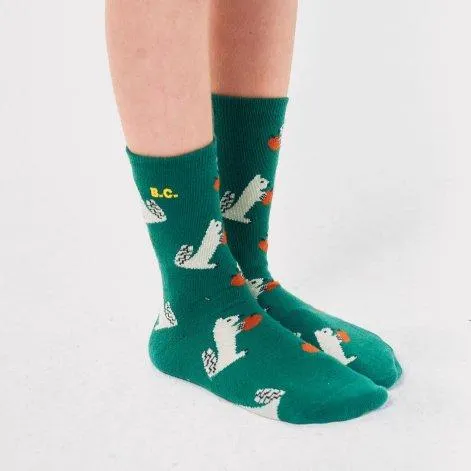 Socken Hungry Squirrel all over Dark Green - Bobo Choses