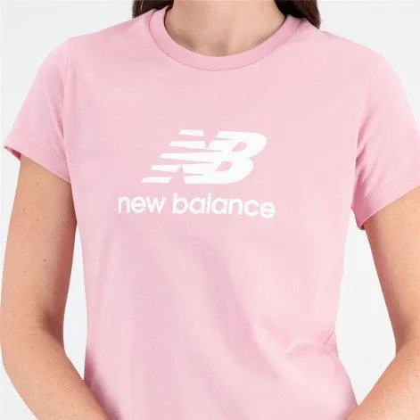 T-Shirt Essentials Stacked Logo T-Shirt Hazy Rose - New Balance