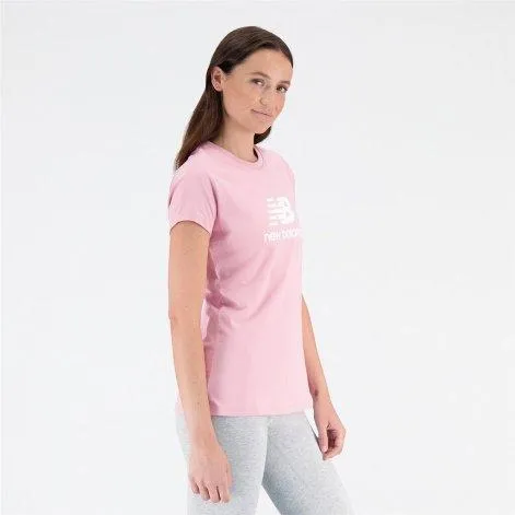 T-Shirt Essentials Stacked Logo T-Shirt Hazy Rose - New Balance