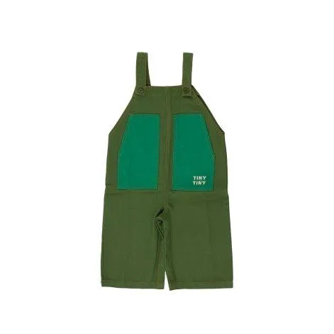 Baby dungarees Color Blocked Moss Green - tinycottons