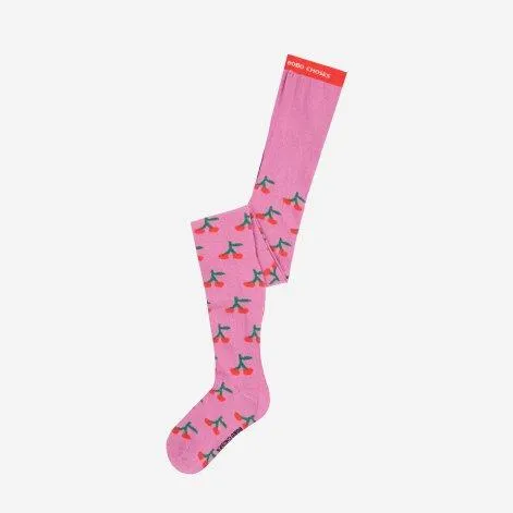 Tights Cherry all over Light Pink - Bobo Choses