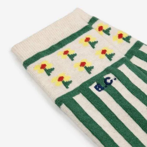 Pixel Flower Offwhite socks - Bobo Choses