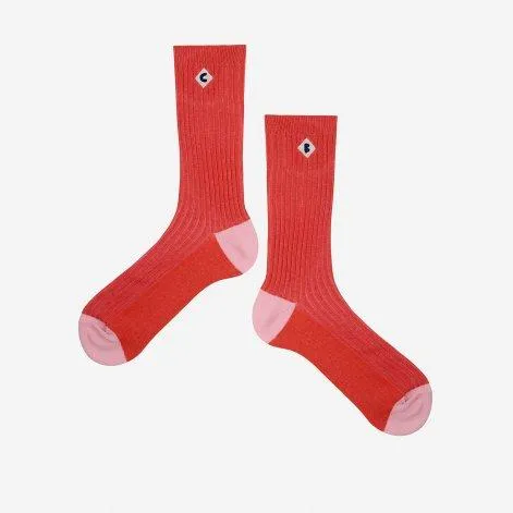 Socken Color block Red - Bobo Choses