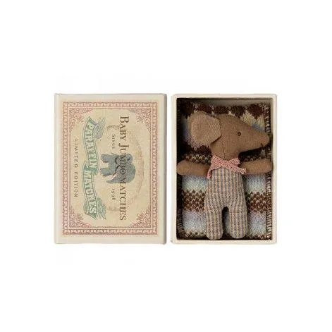 Boîte d'allumettes rose Sleepy Wakey de bébé souris - Maileg