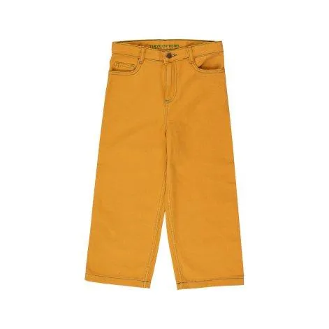 Jeans Straight Contrast Mustard - tinycottons