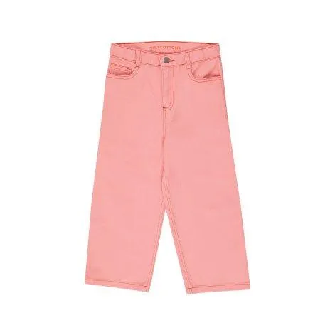 Jeans Straight Contrast Peach - tinycottons