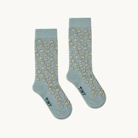 Daisies Dark Pistachio socks - tinycottons