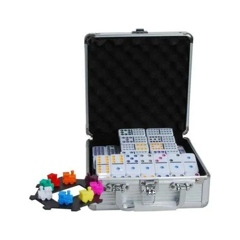 Domino game Mexican Train in aluminum case - Weible Spiele