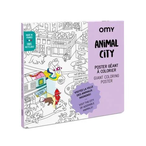 Animal City coloring poster - OMY