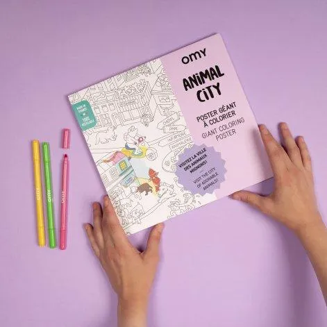 Animal City coloring poster - OMY