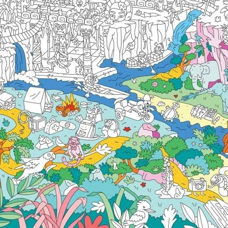 Jungle coloring poster - OMY