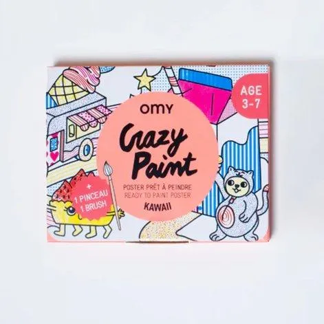 Ausmalposter inkl. Pinsel Crazy Paint Kawaii - OMY