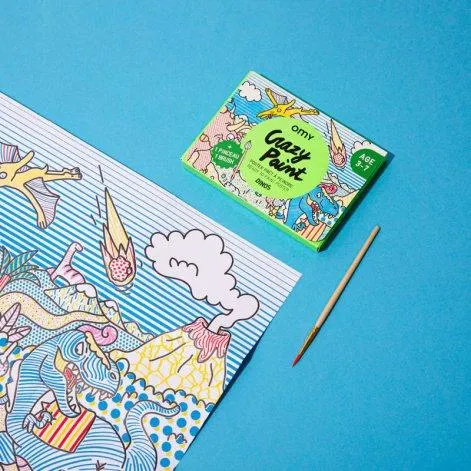 Coloring poster incl. brush Crazy Paint Dino - OMY