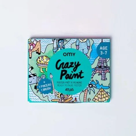 Ausmalposter inkl. Pinsel Crazy Paint Atlas - OMY