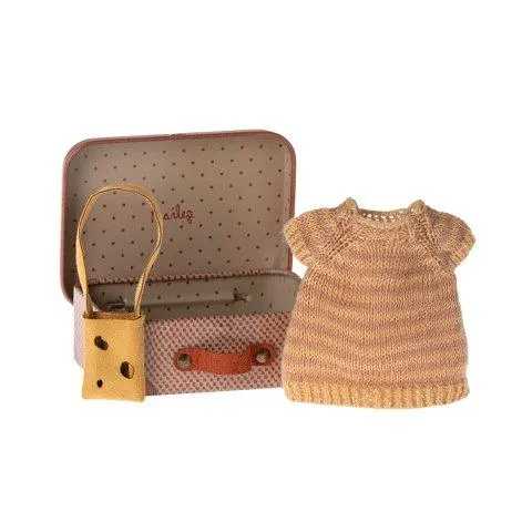 Dress and bag in suitcase, big sister mouse - Maileg