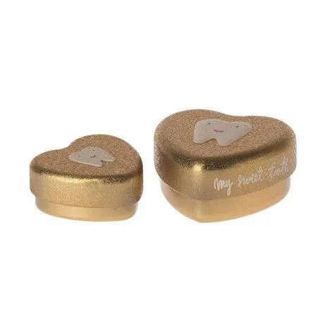 Tooth box, 2-piece set - gold - Maileg