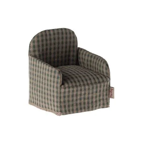 Mouse chair green plaid - Maileg