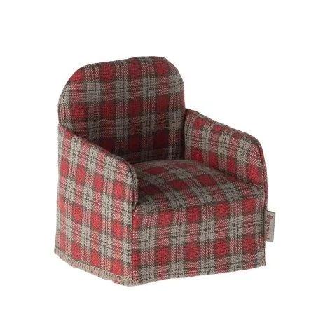 Mouse chair red plaid - Maileg