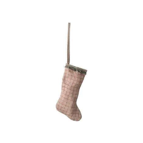 Stocking ornament checkered sand - Maileg