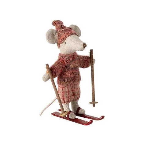 Winter mouse with ski set Big sister Rose - Maileg