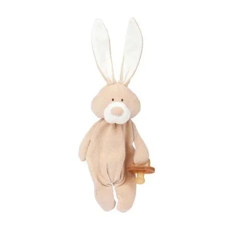 Wooly bunny with pacifier holder - Wooly Organic