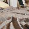 Linus chambray, khaki top bed sheet 240x270 cm